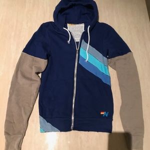 AVIATOR NATION Vintage Blue Stripe Hoodie S RARE